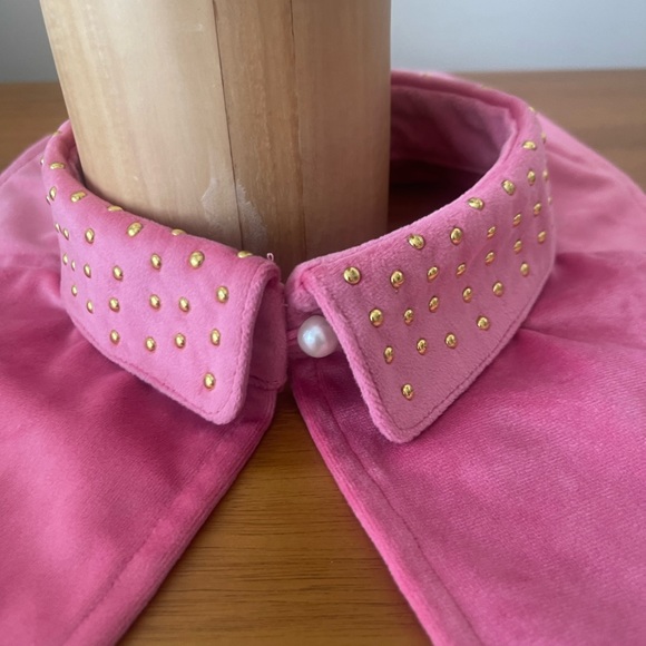 NWT Lele Sadoughi Victoria Studded Bow Collar Golden Magenta SOLD OUT - Picture 6 of 8